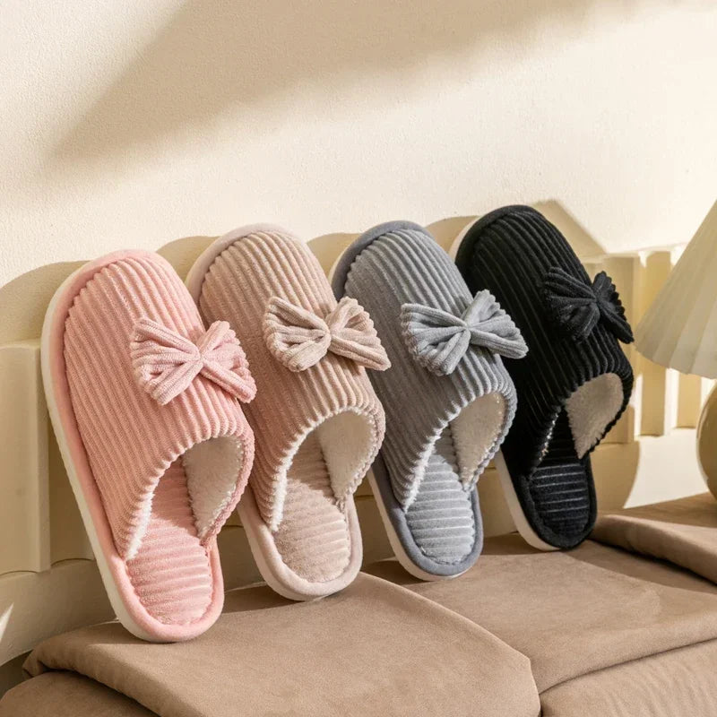 Women's Bow Winter Indoor Slippers