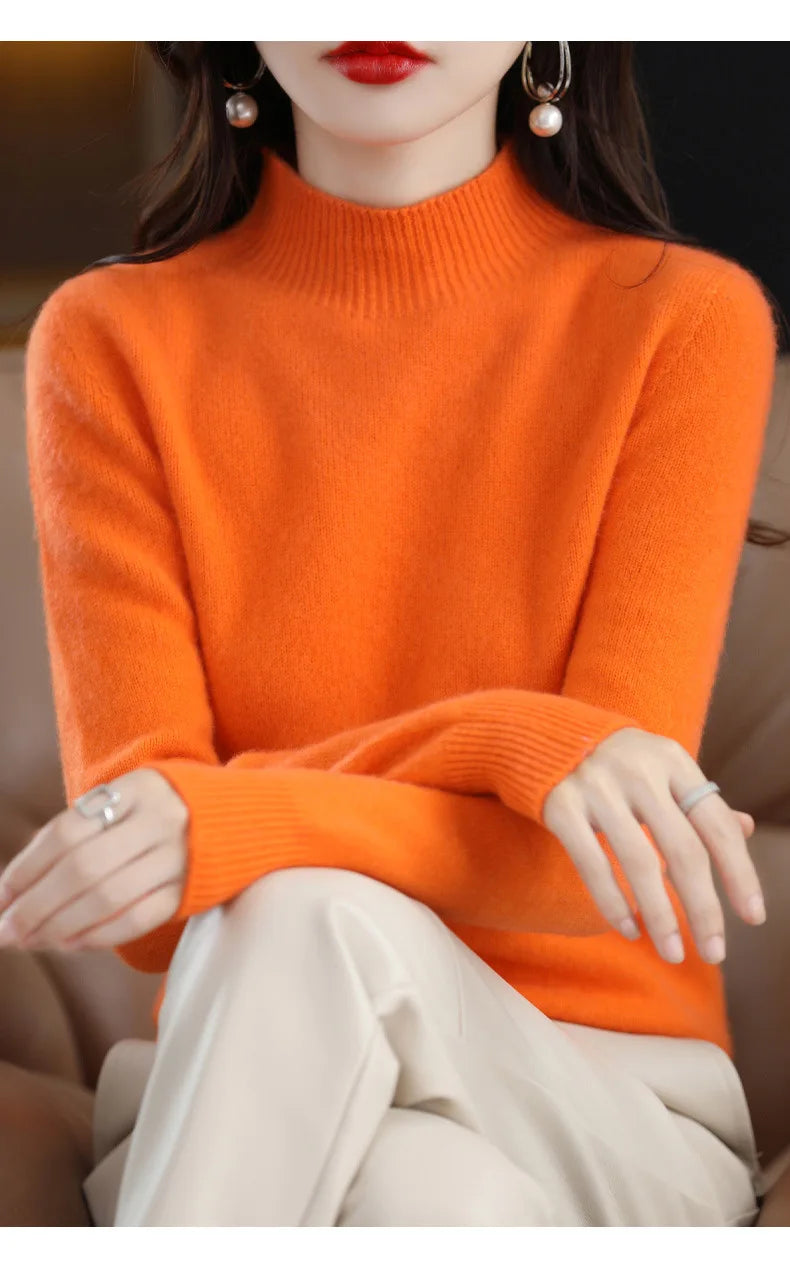 Winter Women's Basic Knitwear Solid Long Sleeve Pullovers