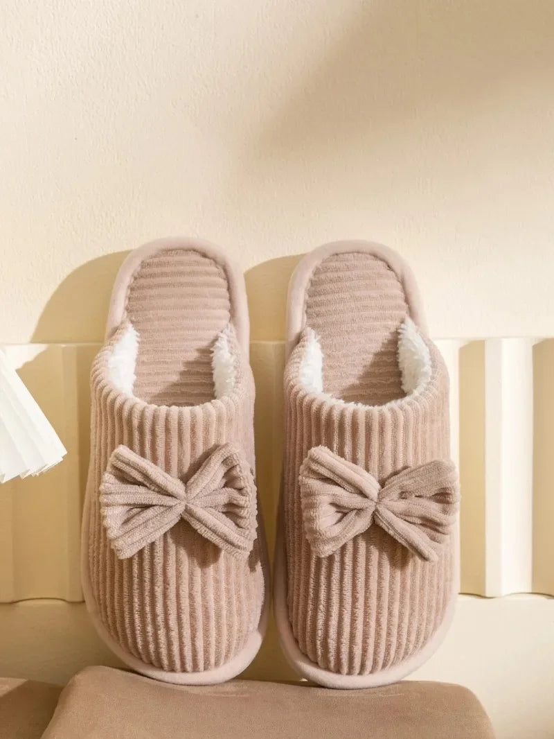 Women's Bow Winter Indoor Slippers