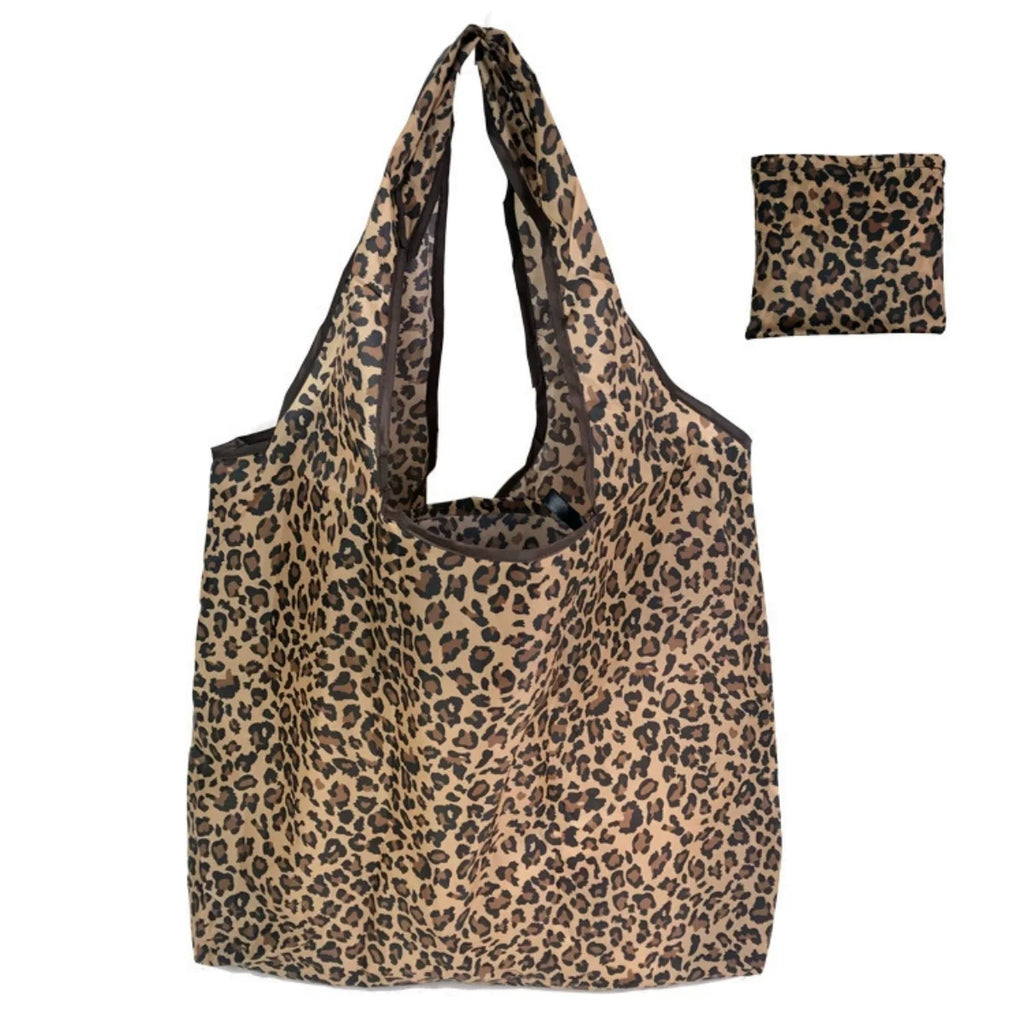 Women's Large Capacity Leopard Print Hand Shopping Bag