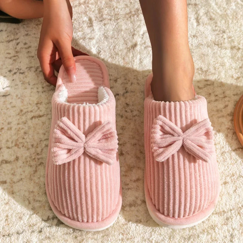 Women's Bow Winter Indoor Slippers