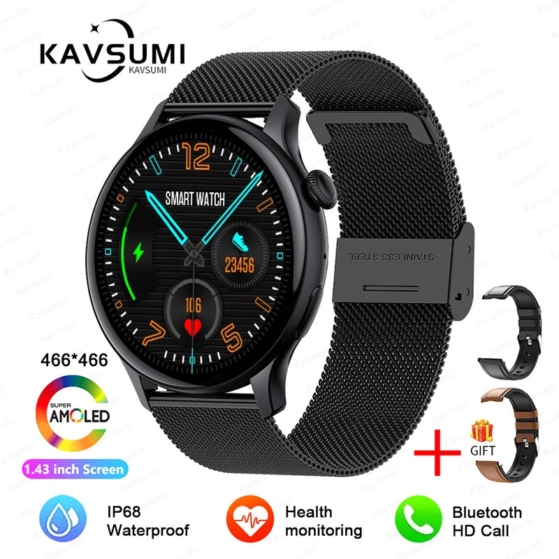 Ladies Smart Watch Amoled HD GPS Track Sports Heart Rate Bluetooth