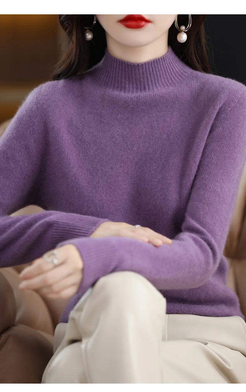 Winter Women's Basic Knitwear Solid Long Sleeve Pullovers