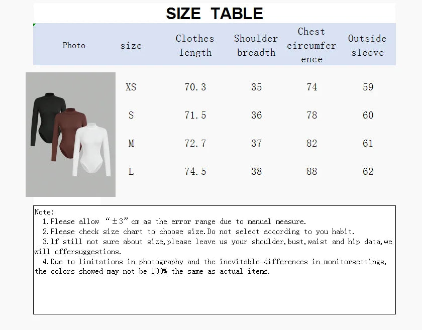 Women's high neck long sleeve body suit