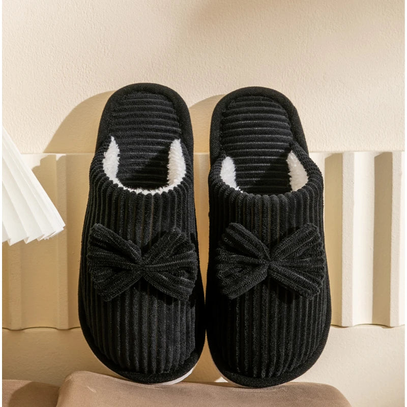 Women's Bow Winter Indoor Slippers