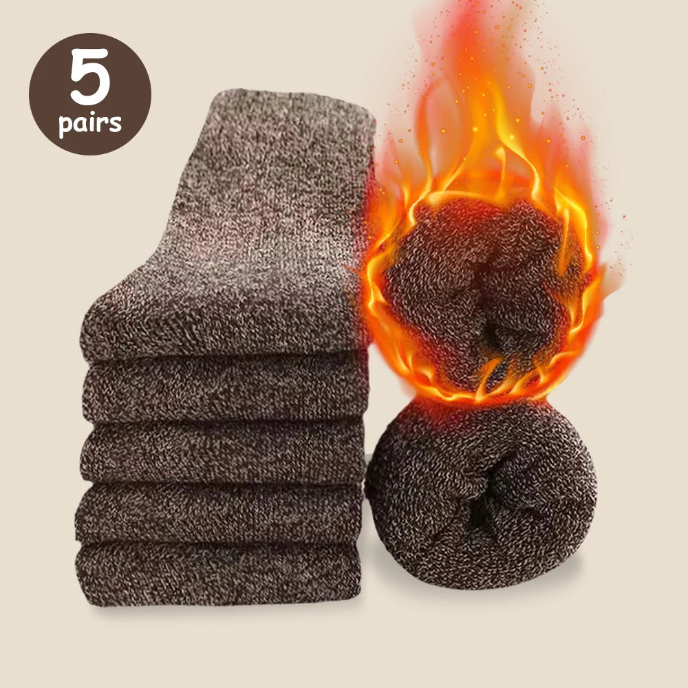 3/5 Pairs Of Thick Woolen Socks For Men,