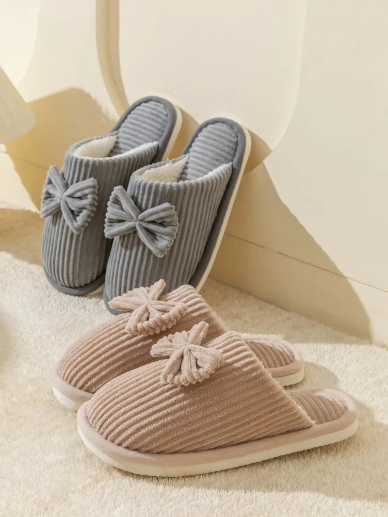 Women's Bow Winter Indoor Slippers