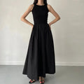 Women's Summer Simple Elegant Black Long Dress