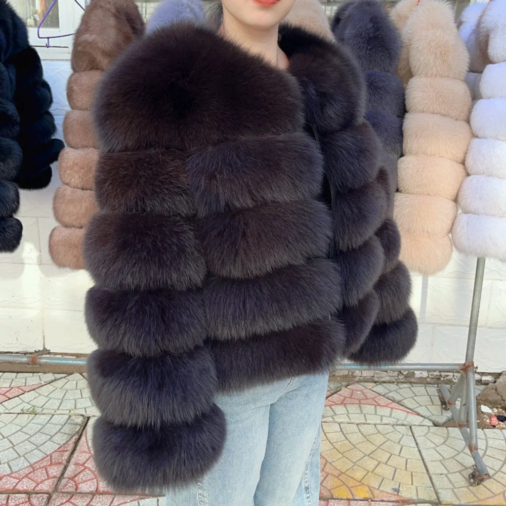 Women's Fashion  Fox Fur Coat Real Winter