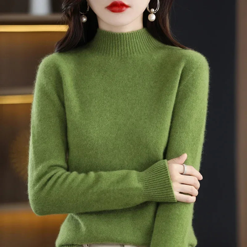 Winter Women's Basic Knitwear Solid Long Sleeve Pullovers