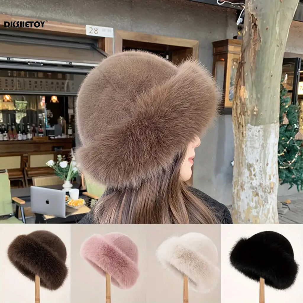 Women's Thicken Plush Warm Fur Hat