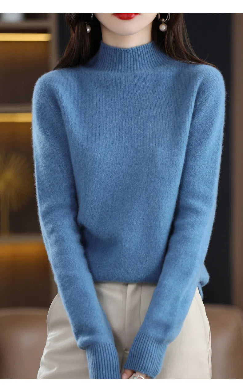 Winter Women's Basic Knitwear Solid Long Sleeve Pullovers