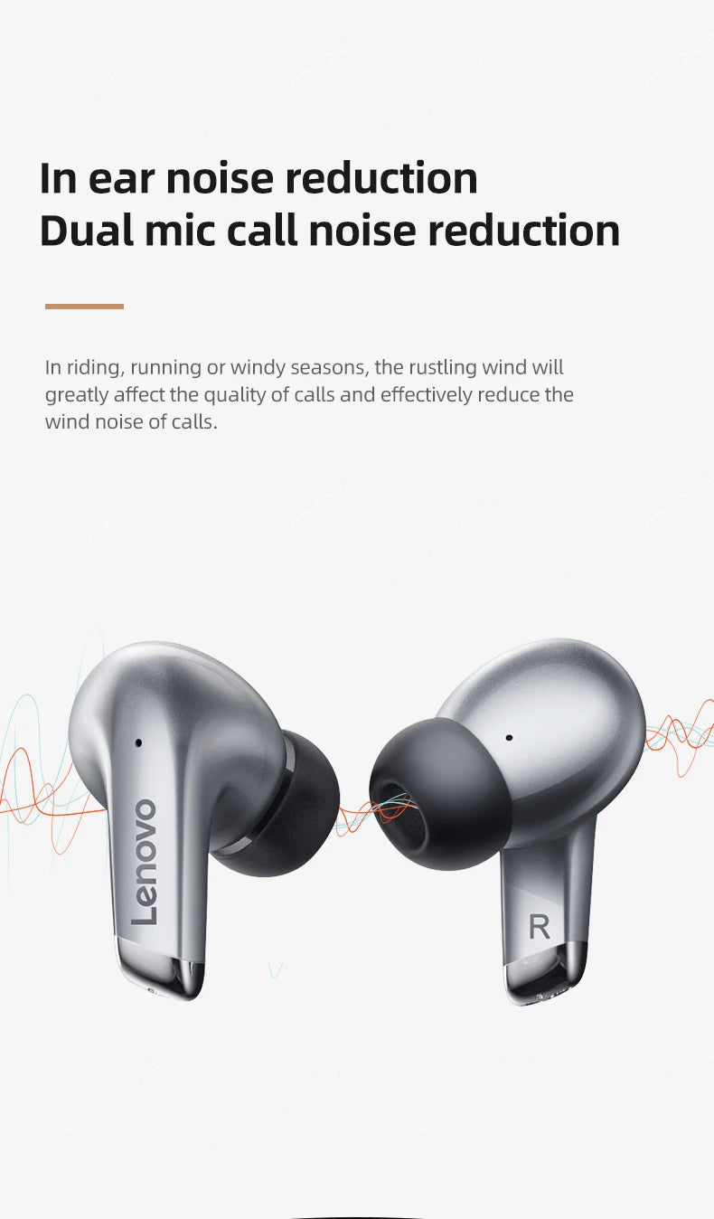 Choice Lenovo LP5 Wireless Bluetooth Earbuds HiFi Music Earphone with Mic Headphones Sports Waterproof Headset Business Type-c