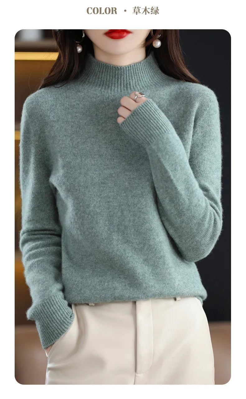 Winter Women's Basic Knitwear Solid Long Sleeve Pullovers