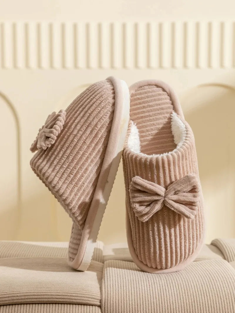 Women's Bow Winter Indoor Slippers