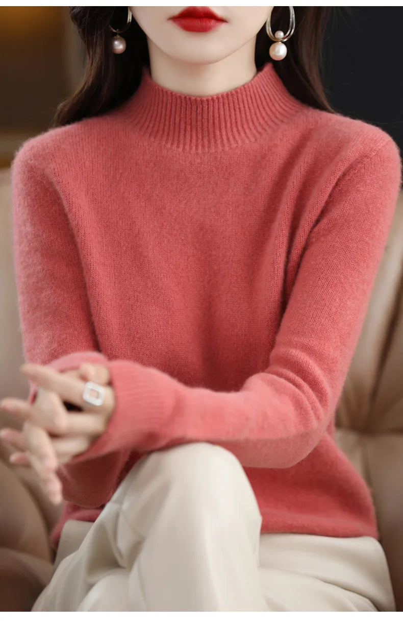 Winter Women's Basic Knitwear Solid Long Sleeve Pullovers