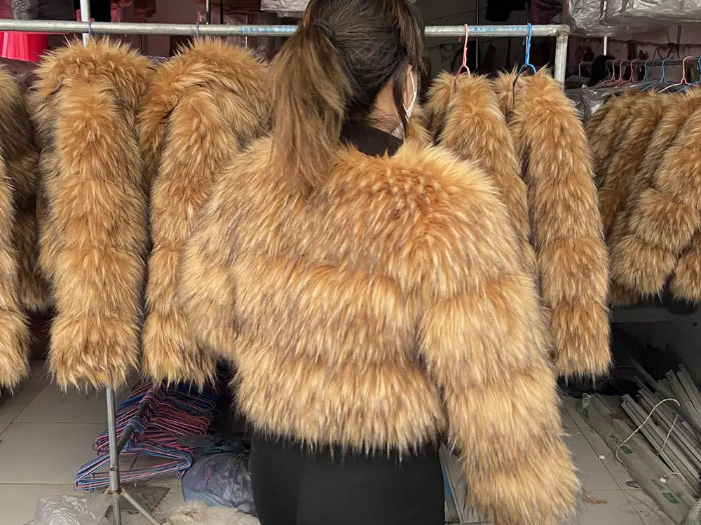 Women's thick Faux Fur Coat  Jacket