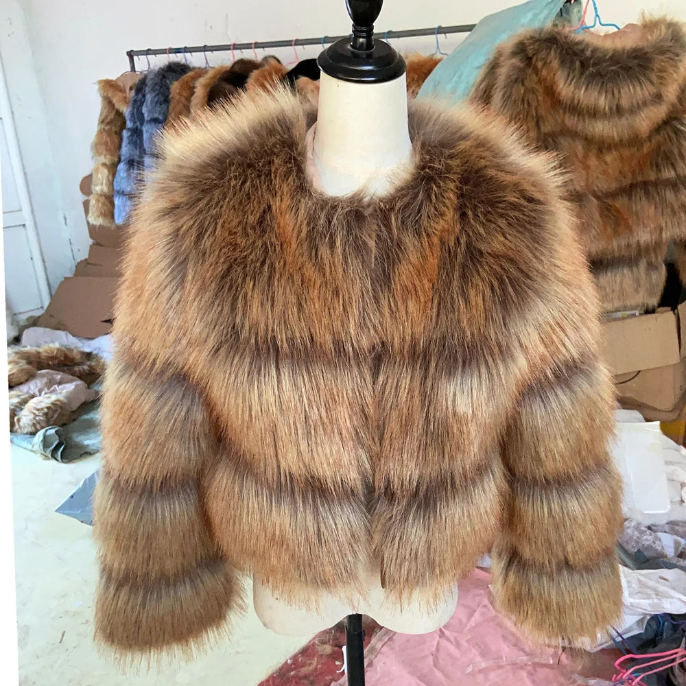 Women's thick Faux Fur Coat  Jacket
