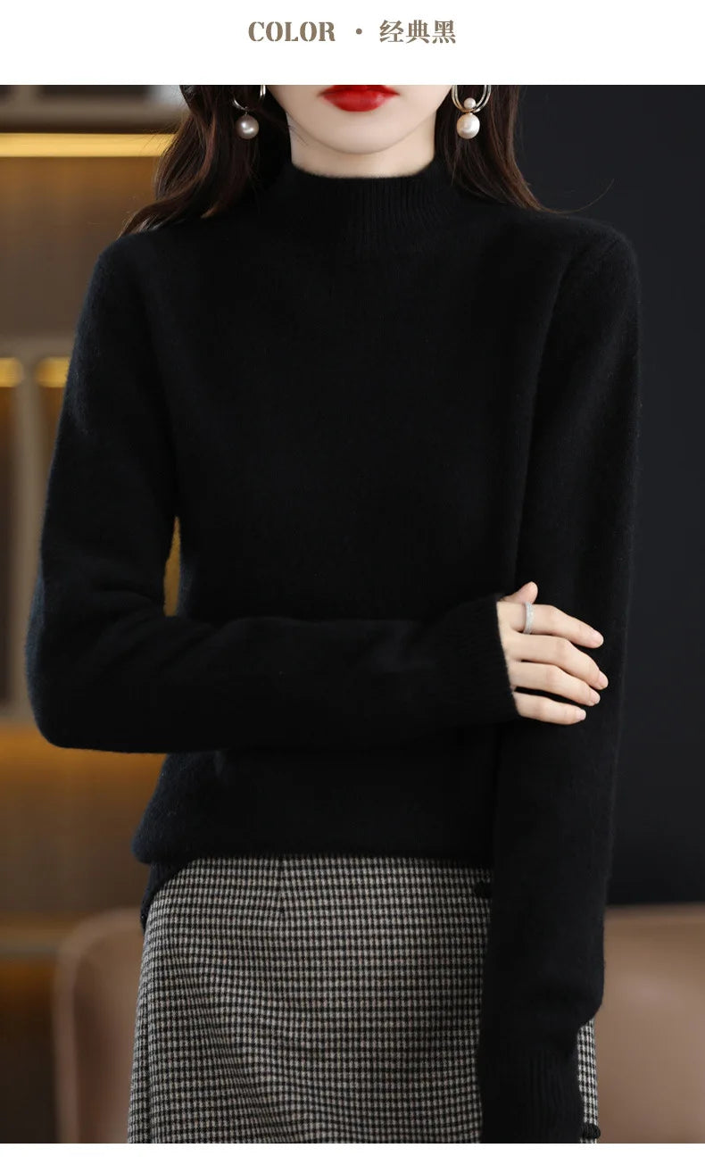 Winter Women's Basic Knitwear Solid Long Sleeve Pullovers