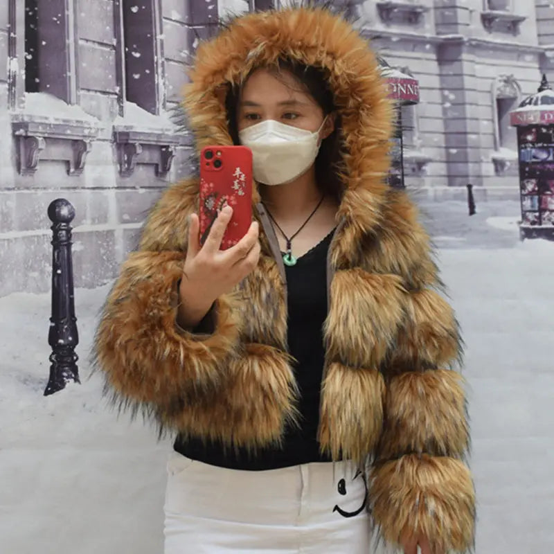 Women's thick Faux Fur Coat  Jacket