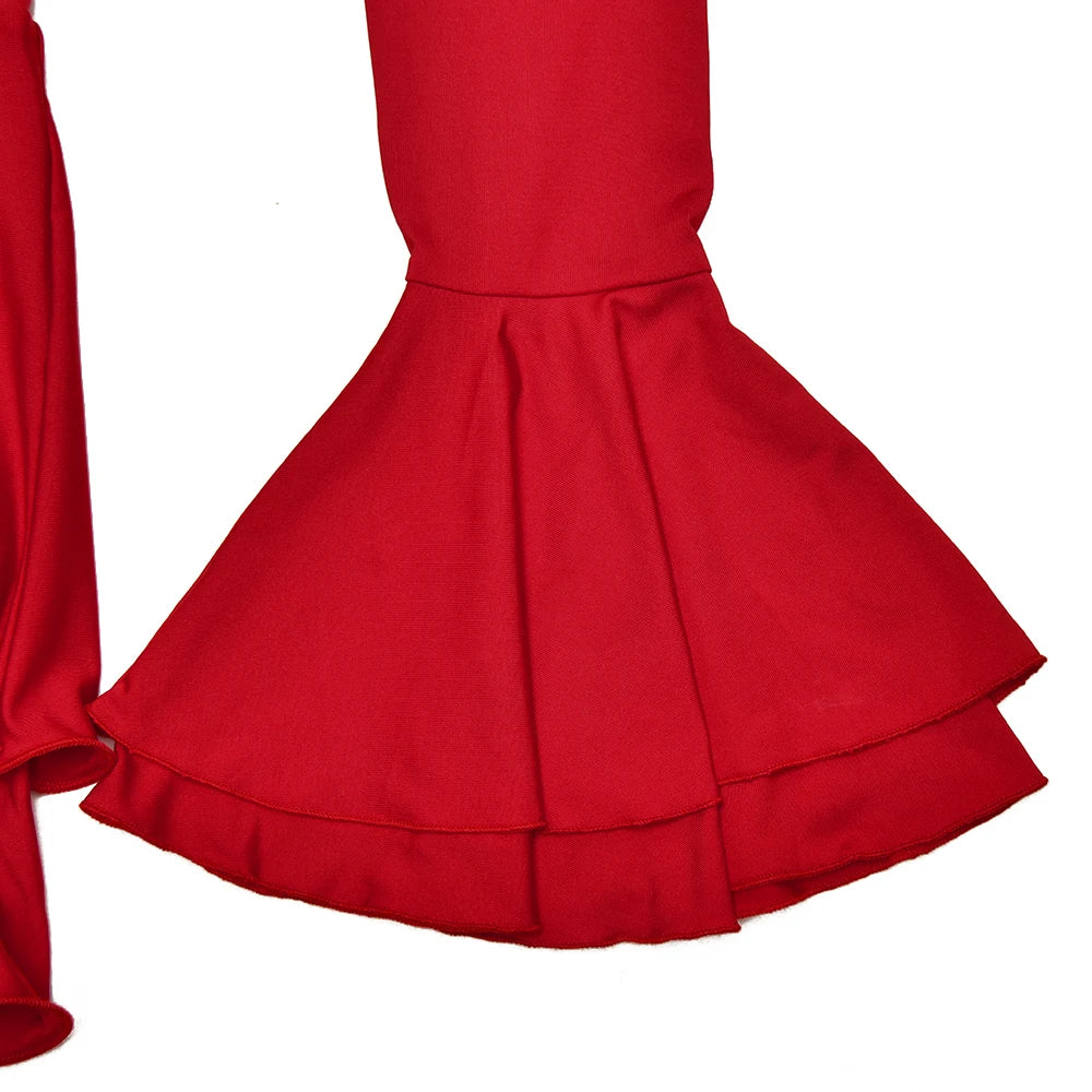 Women's A-Line Bodycon Mini Dress Ruffle Hem V-Neck Asymmetrical Buttons Long Sleeve Short Dress