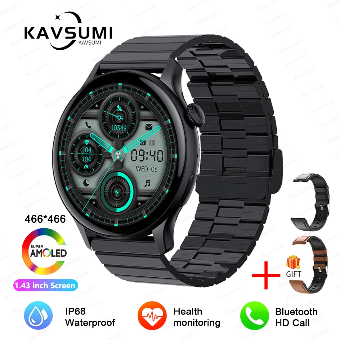 Ladies Smart Watch Amoled HD GPS Track Sports Heart Rate Bluetooth