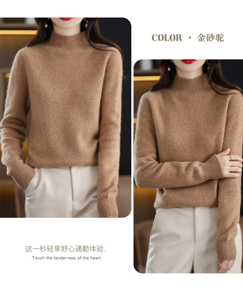 Winter Women's Basic Knitwear Solid Long Sleeve Pullovers