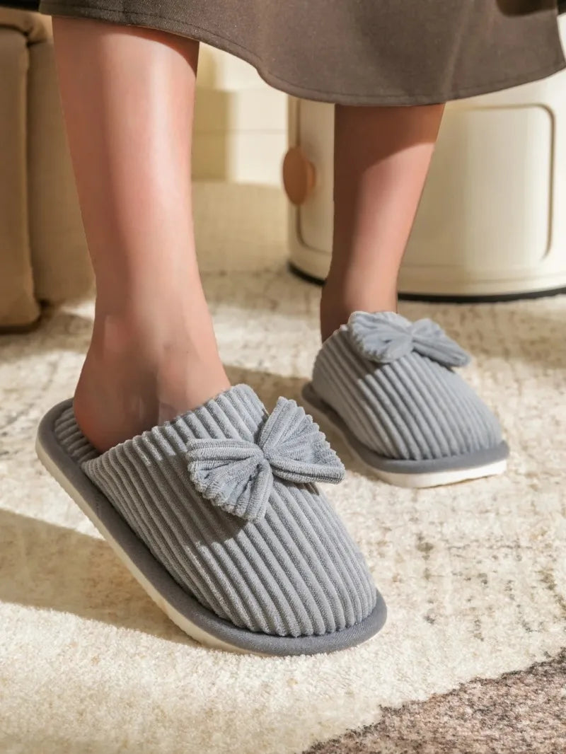 Women's Bow Winter Indoor Slippers