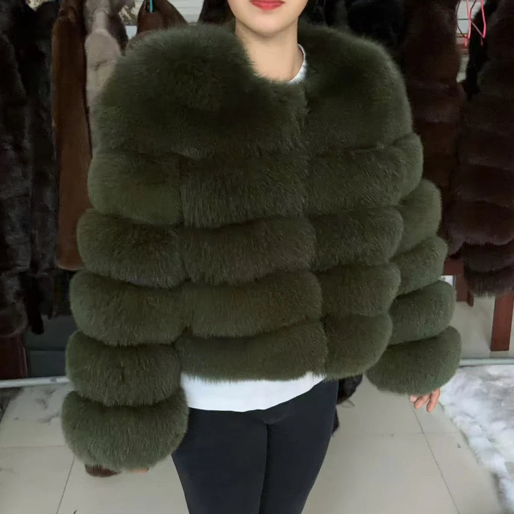 Women's Fashion  Fox Fur Coat Real Winter