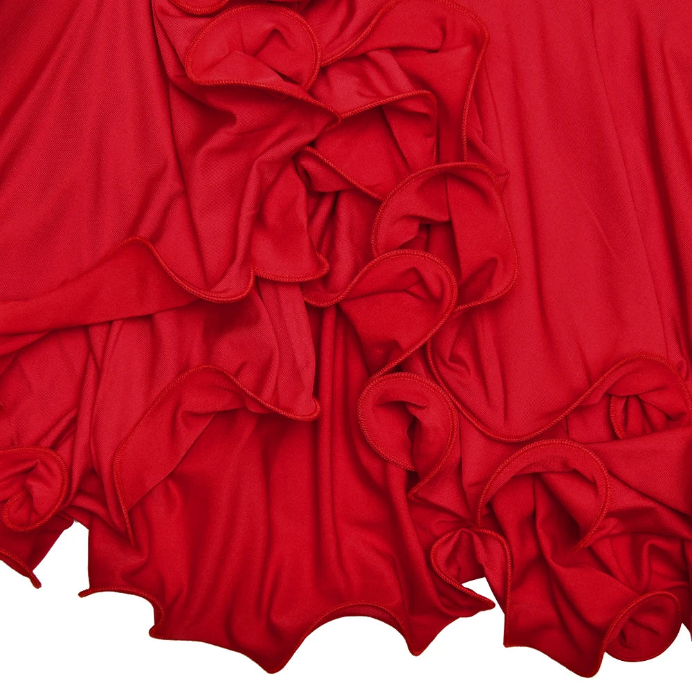 Women's A-Line Bodycon Mini Dress Ruffle Hem V-Neck Asymmetrical Buttons Long Sleeve Short Dress