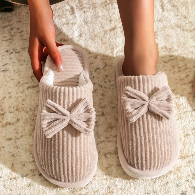 Women's Bow Winter Indoor Slippers