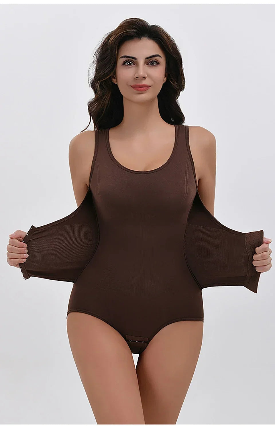 Women Tummy Control Bodysuit Shapewear with Zipper Belt
