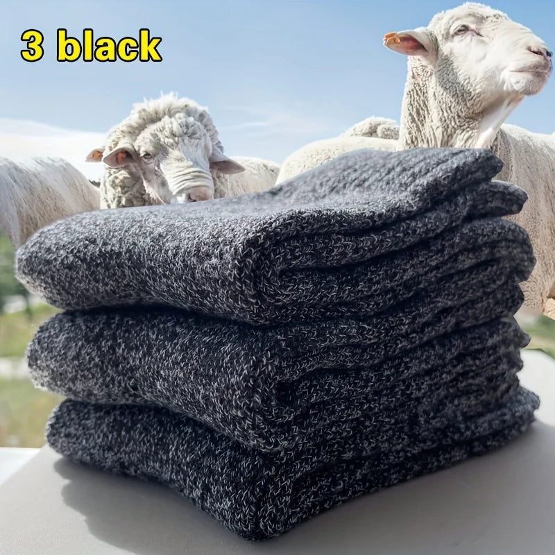 3 Pairs Men's Winter Warm Thick Socks,