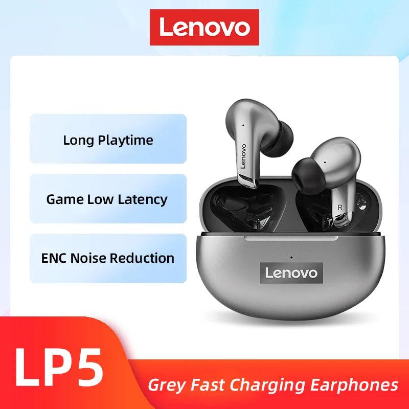 Choice Lenovo LP5 Wireless Bluetooth Earbuds HiFi Music Earphone with Mic Headphones Sports Waterproof Headset Business Type-c