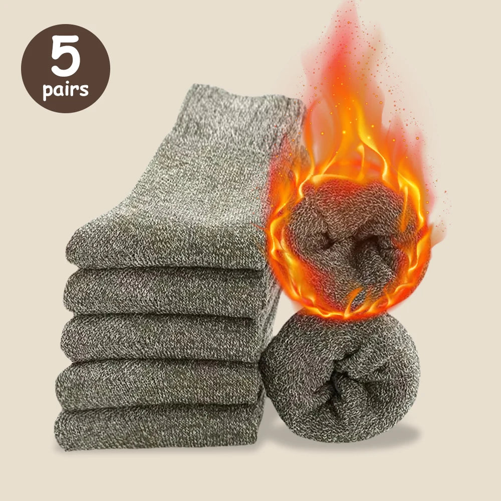 3/5 Pairs Of Thick Woolen Socks For Men,