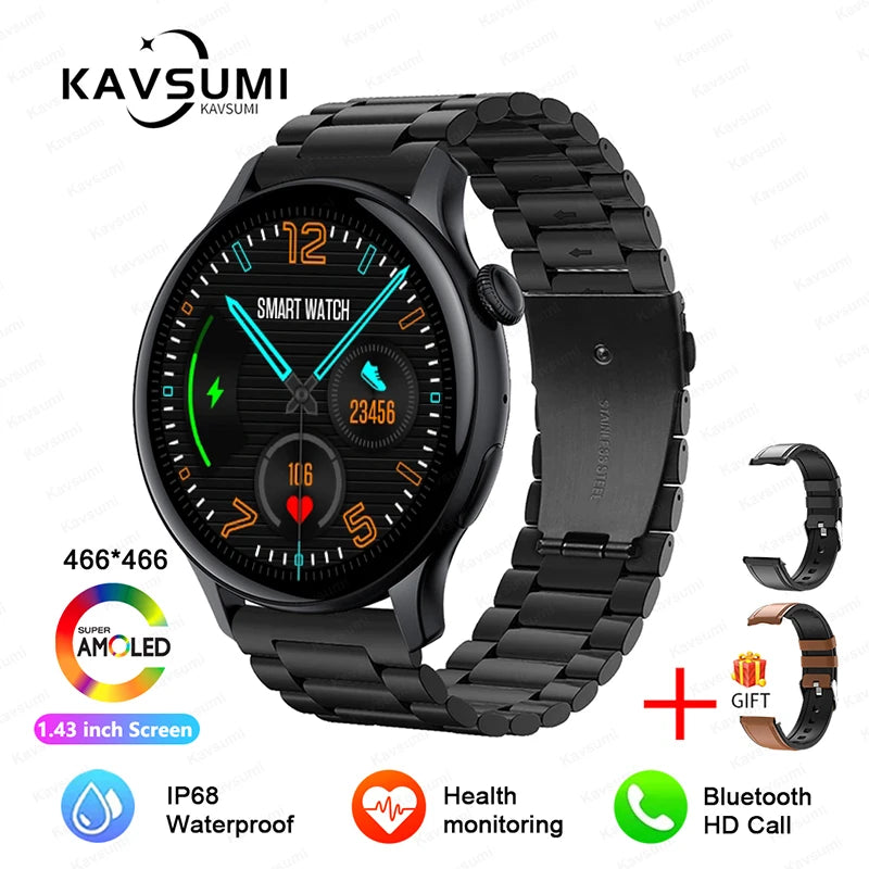 Ladies Smart Watch Amoled HD GPS Track Sports Heart Rate Bluetooth