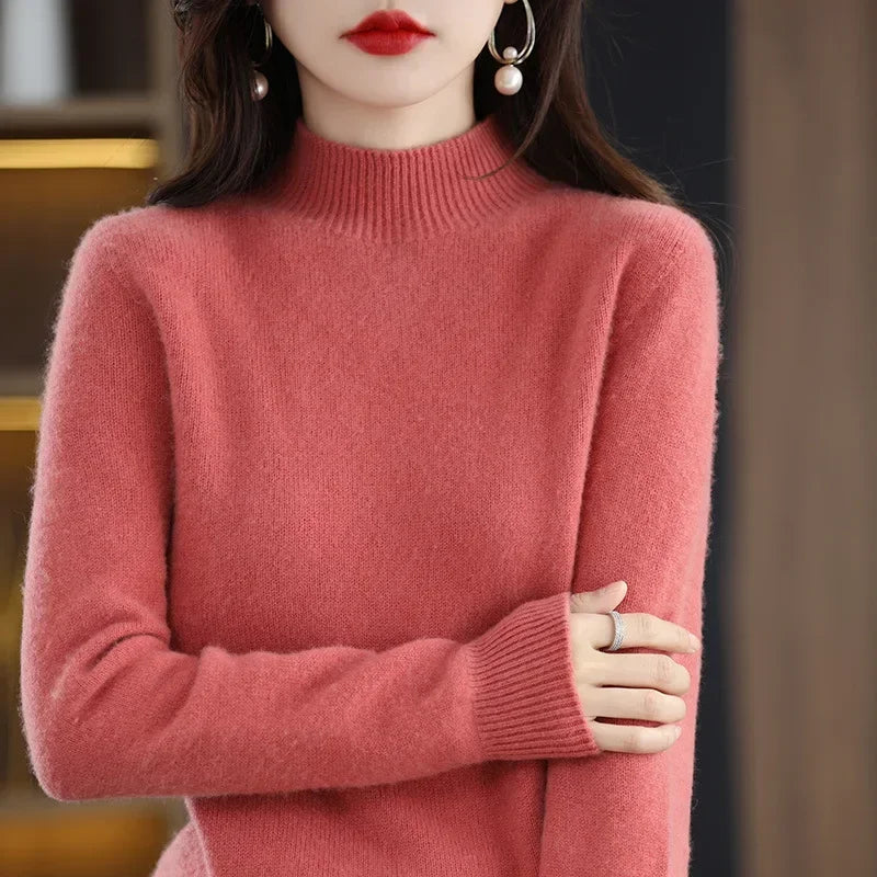 Winter Women's Basic Knitwear Solid Long Sleeve Pullovers