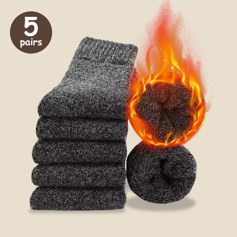 3/5 Pairs Of Thick Woolen Socks For Men,