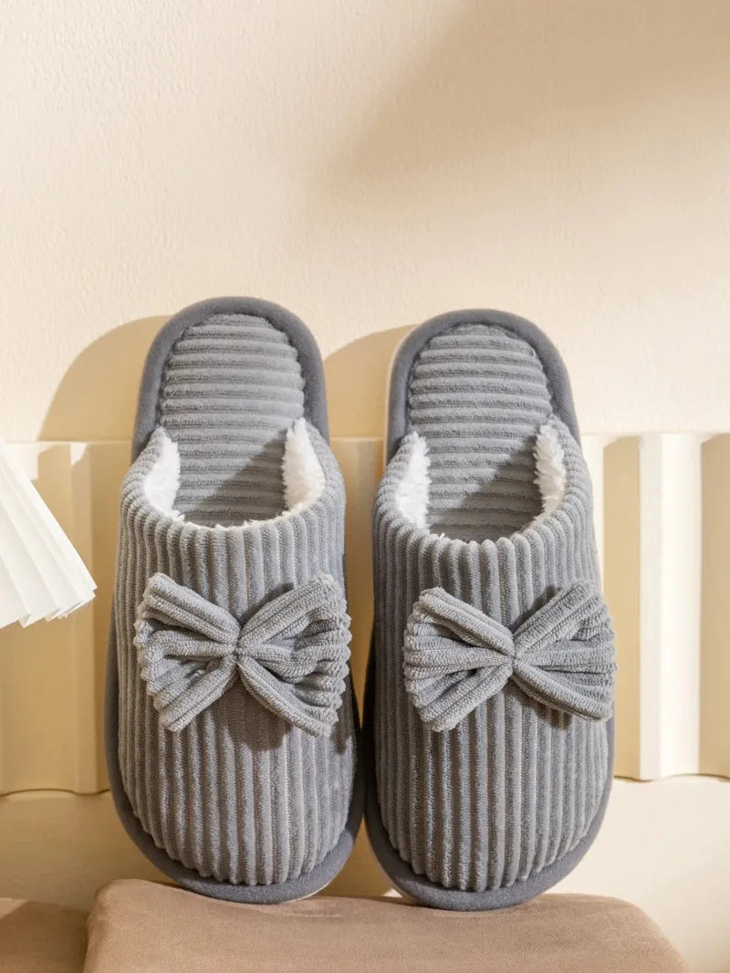 Women's Bow Winter Indoor Slippers