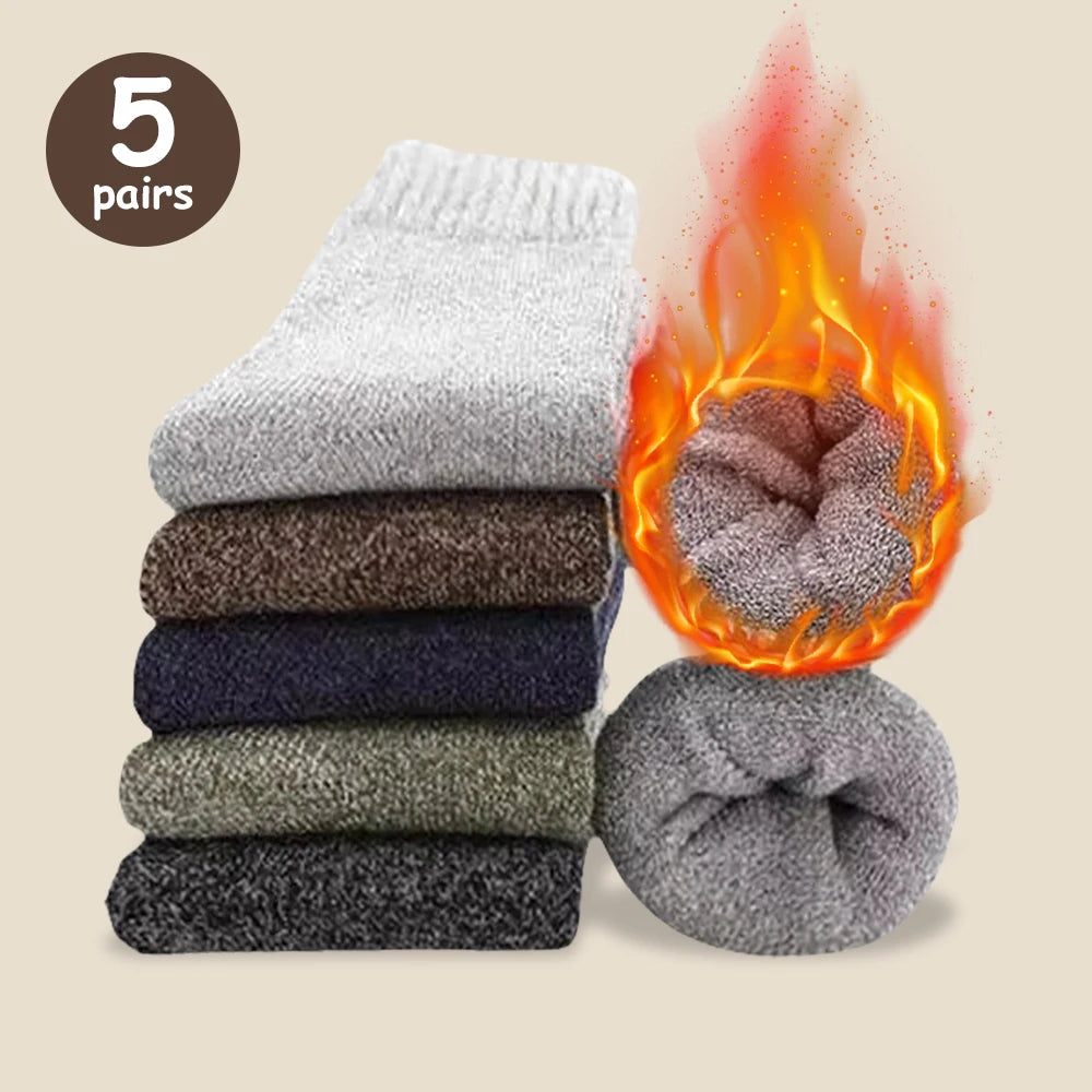 3/5 Pairs Of Thick Woolen Socks For Men,