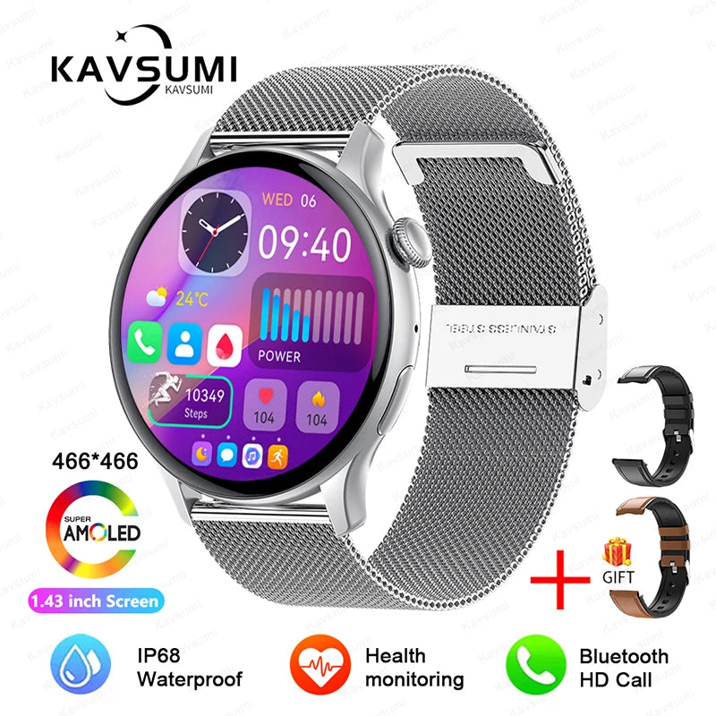 Ladies Smart Watch Amoled HD GPS Track Sports Heart Rate Bluetooth