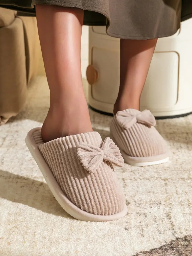 Women's Bow Winter Indoor Slippers