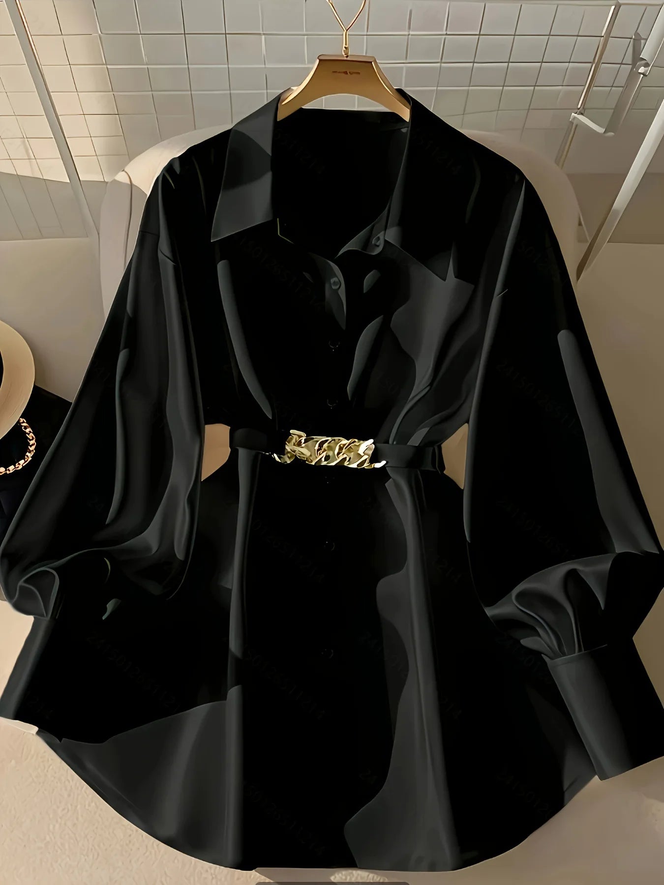 Women's Cinched Waist Blouse: White Shirt