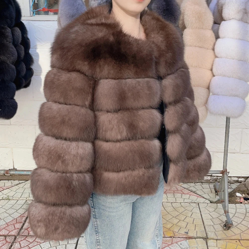Women's Fashion  Fox Fur Coat Real Winter