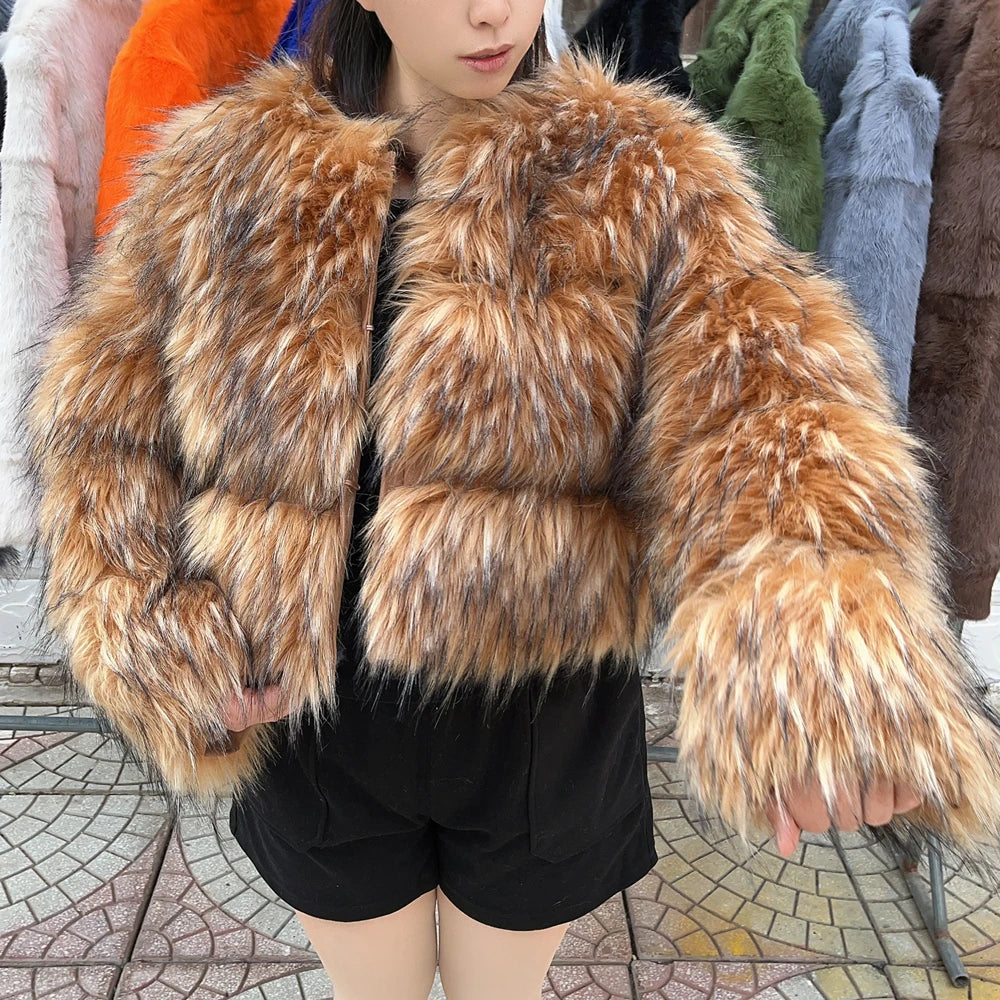 Women's thick Faux Fur Coat  Jacket