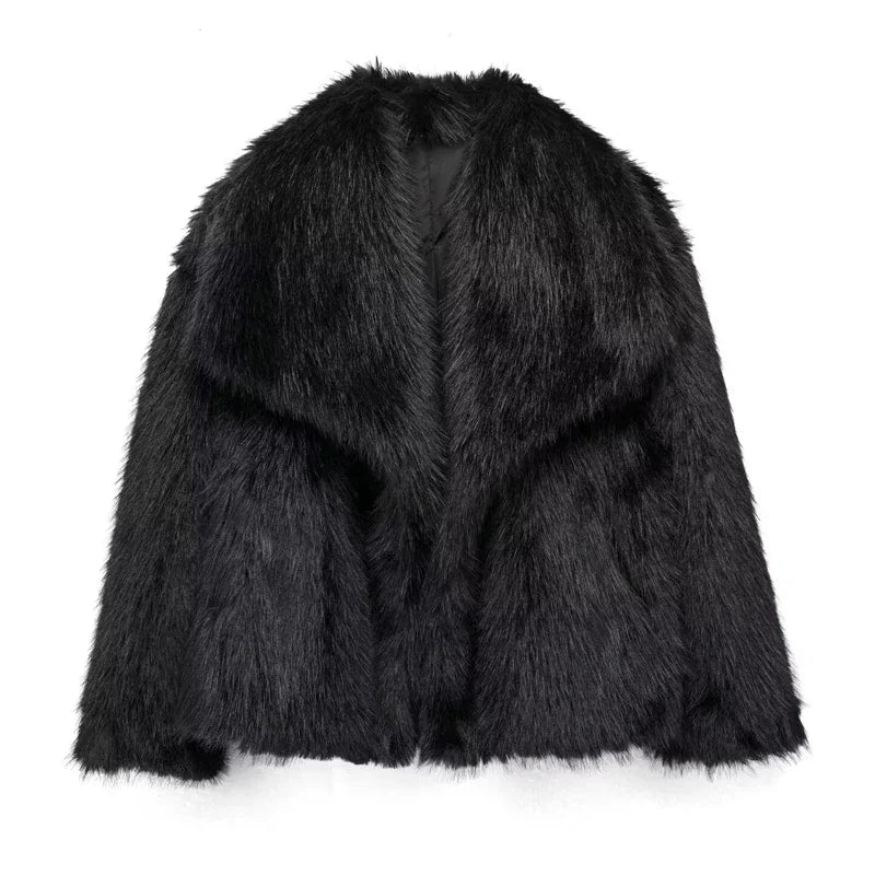 Women's Plush Fluffy Fur Coat