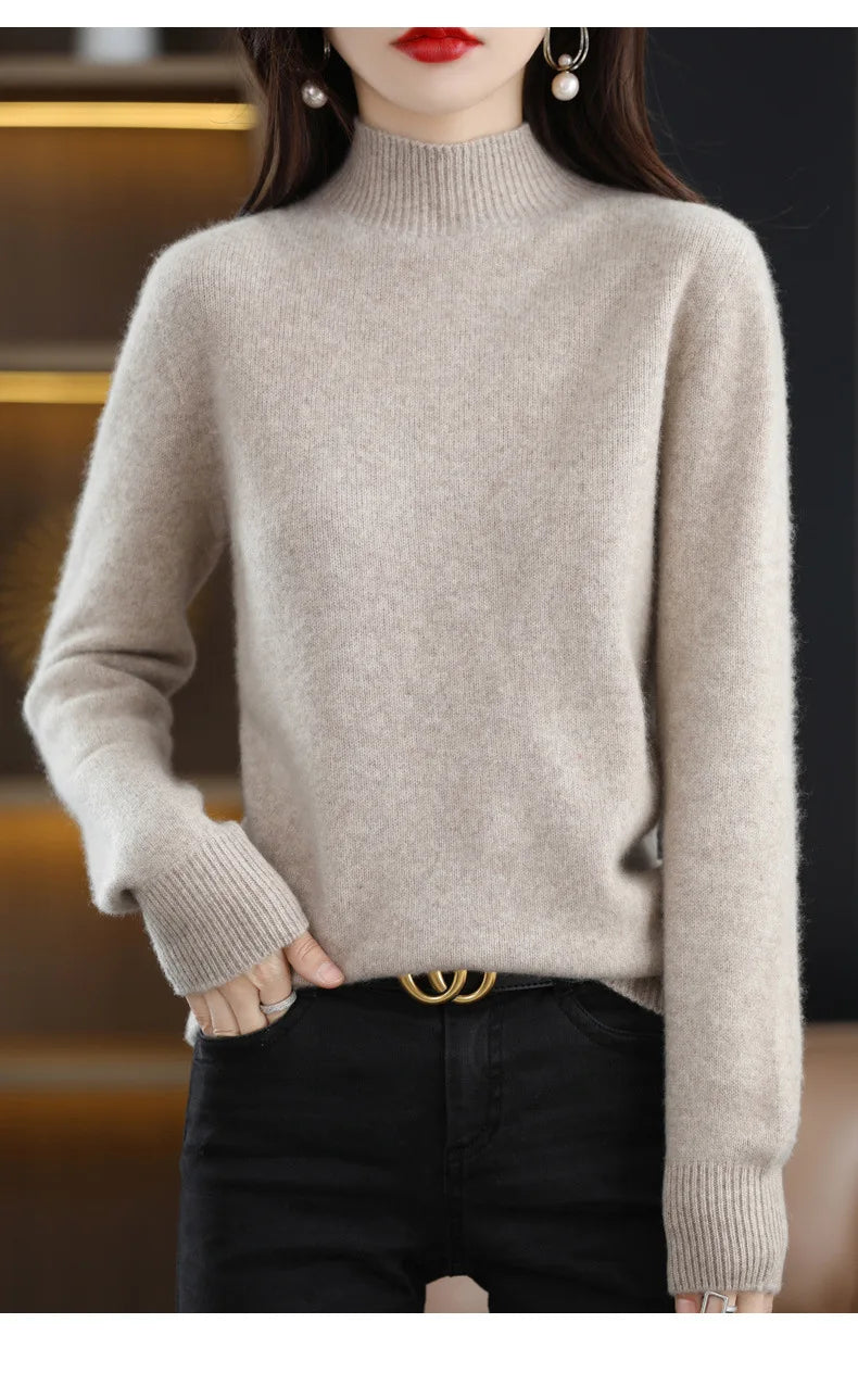 Winter Women's Basic Knitwear Solid Long Sleeve Pullovers