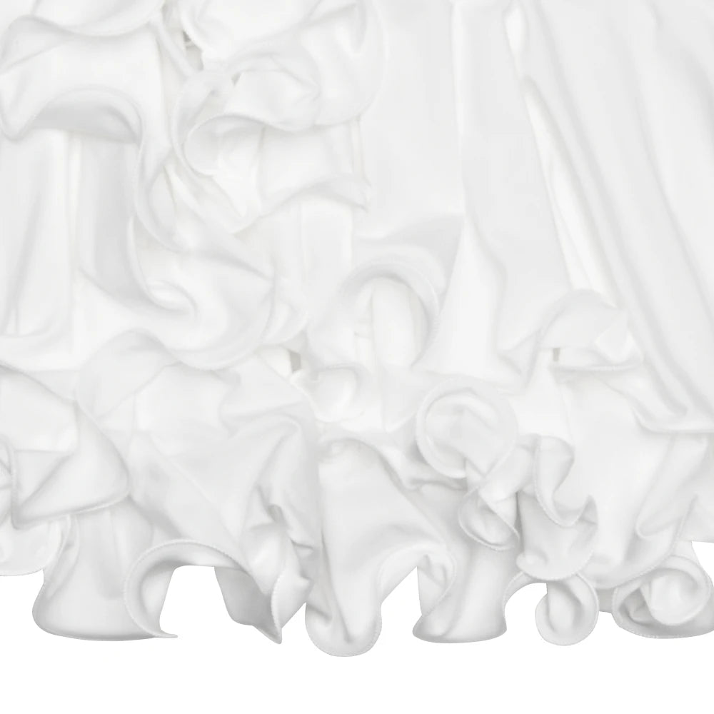 Women's A-Line Bodycon Mini Dress Ruffle Hem V-Neck Asymmetrical Buttons Long Sleeve Short Dress