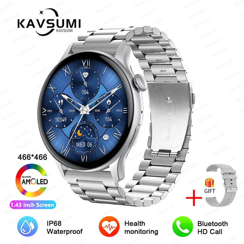 Ladies Smart Watch Amoled HD GPS Track Sports Heart Rate Bluetooth