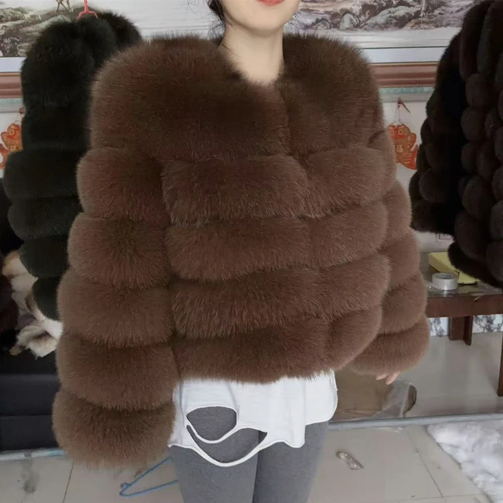 Women's Fashion  Fox Fur Coat Real Winter